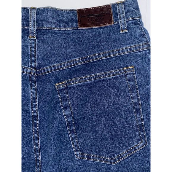 LL Bean Womens High Rise Tapered Leg Jean Classic Mom Jeans Blue Comfort Size 12 - Picture 11 of 15